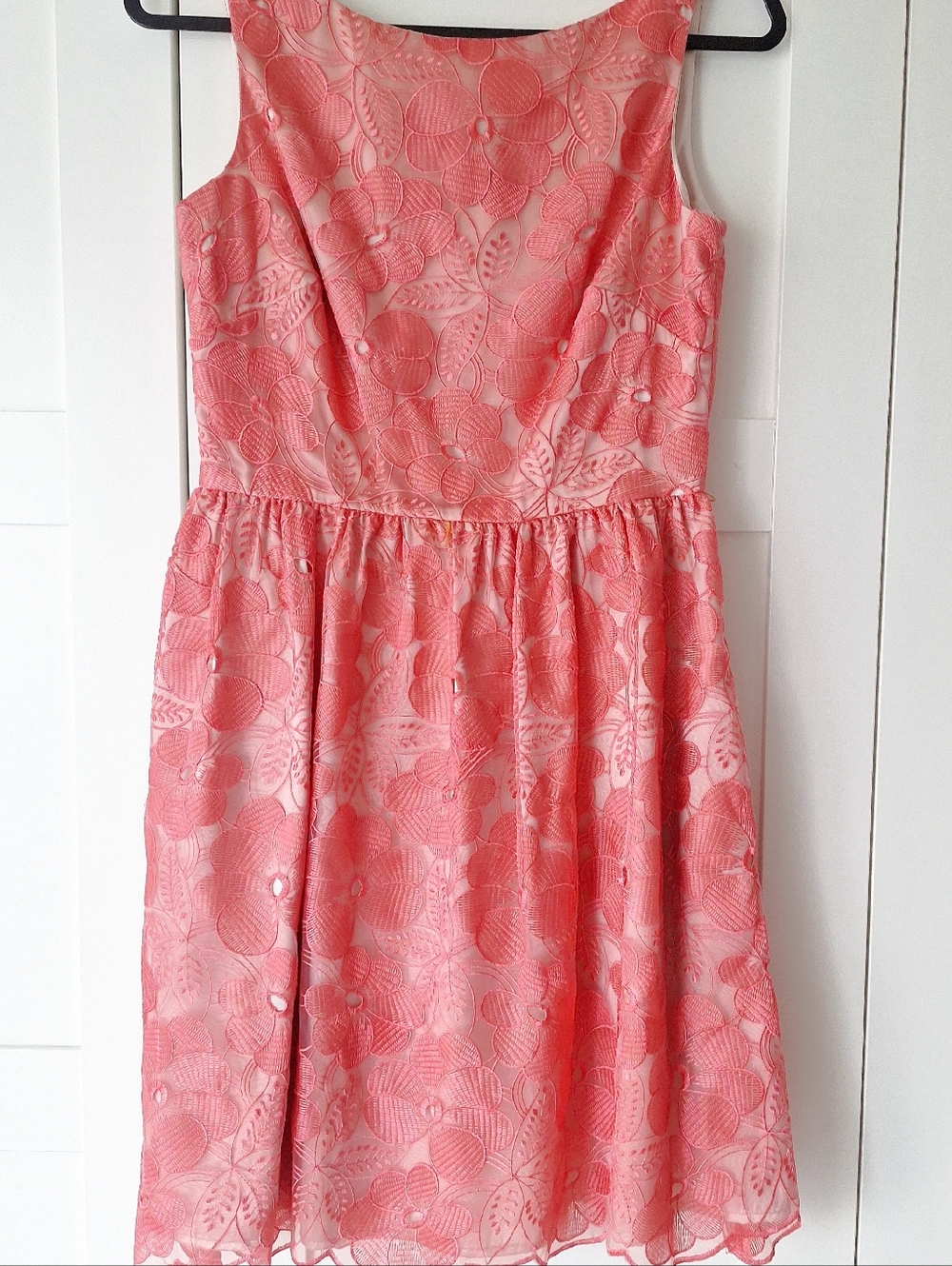 Eliza J Coral Floral Lace Cocktail Dress